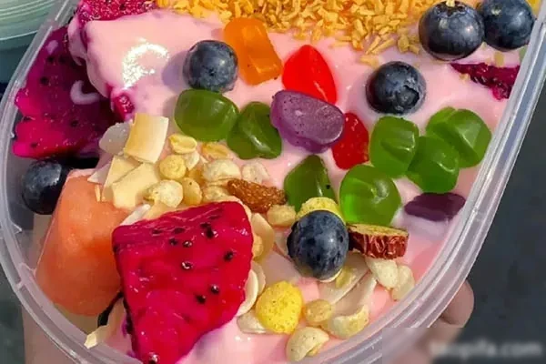 网红酸奶水果捞~原味拉丝酸奶 视频教程-爱尚配方网