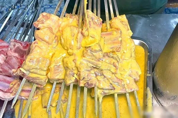 新式挂糊新疆羊肉串技术视频教程-爱尚配方网